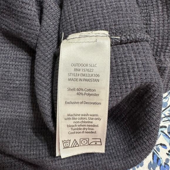 Eddie Bauer Crewneck Shirt Pullover Mens 2XL Waffle Knit Activewear Blue Comfort - Picture 5 of 5
